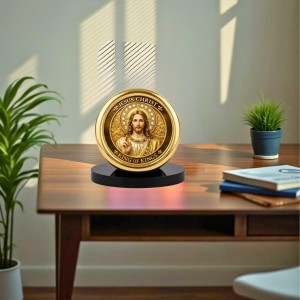 Car Desk/Table Top Lord Jesus Metal Golden Photo Stand 2x2 Inches, Compact & Stylish Spiritual Display for Car, Home & Office (Pack of 1) (F18520) Car Desk/Table Top Lord Jesus Metal Golden Photo Stand 2x2 Inches, Compact & Stylish Spiritual Display for Car, Home & Office (Pack of 1) (F18520)