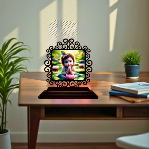 Car Desk/Table Top Lord Krishna Wooden Showpiece 3x4 Inches, Compact & Stylish Spiritual Display for Car, Home & Office (Pack of 1) (F19958) Car Desk/Table Top Lord Krishna Wooden Showpiece 3x4 Inches, Compact & Stylish Spiritual Display for Car, Home & Office (Pack of 1) (F19958)