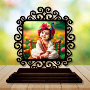Car Desk/Table Top Lord Krishna Wooden Showpiece 3x4 Inches, Compact & Stylish Spiritual Display for Car, Home & Office (Pack of 1) (F19954) Car Desk/Table Top Lord Krishna Wooden Showpiece 3x4 Inches, Compact & Stylish Spiritual Display for Car, Home & Office (Pack of 1) (F19954)