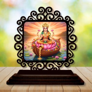 Car Desk/Table Top Goddess Lakshmi Wooden Showpiece 3x4 Inches, Compact & Stylish Spiritual Display for Car, Home & Office (Pack of 1) (F19817) Car Desk/Table Top Goddess Lakshmi Wooden Showpiece 3x4 Inches, Compact & Stylish Spiritual Display for Car, Home & Office (Pack of 1) (F19817)