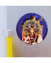 Stainless Steel Round Maa Kali with Sarada Devi & Ramakrishna Paramahansa Fridge Magnet | Devotional & Decorative Refrigerator Magnet for Home & Office | Pack of 2 (2)