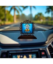 Car Desk/Table Top Lord Vishnu Wooden Showpiece 3x4 Inches, Compact & Stylish Spiritual Display for Car, Home & Office (Pack of 1) (F19885)