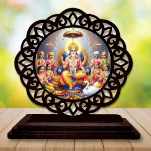 Car Desk/Table Top Lord Bramha Wooden Showpiece 3x4 Inches, Compact & Stylish Spiritual Display for Car, Home & Office (Pack of 1) (F19690) Car Desk/Table Top Lord Bramha Wooden Showpiece 3x4 Inches, Compact & Stylish Spiritual Display for Car, Home & Office (Pack of 1) (F19690)