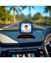 Car Desk/Table Top Sri Sri Sitaramdas Ommkarnath Wooden Showpiece 3x4 Inches, Compact & Stylish Spiritual Display for Car, Home & Office (Pack of 1) (F20039)