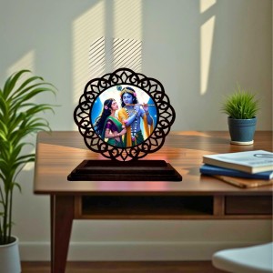Car Desk/Table Top Radha Krishna Wooden Showpiece 3x4 Inches, Compact & Stylish Spiritual Display for Car, Home & Office (Pack of 1) (F19771) Car Desk/Table Top Radha Krishna Wooden Showpiece 3x4 Inches, Compact & Stylish Spiritual Display for Car, Home & Office (Pack of 1) (F19771)