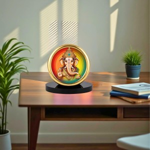 Car Desk/Table Top Lord Ganesha Metal Golden Photo Stand 2x2 Inches, Compact & Stylish Spiritual Display for Car, Home & Office (Pack of 1) (F18639) Car Desk/Table Top Lord Ganesha Metal Golden Photo Stand 2x2 Inches, Compact & Stylish Spiritual Display for Car, Home & Office (Pack of 1) (F18639)