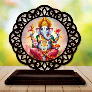 Car Desk/Table Top Lord Ganapathi Wooden Showpiece 3x4 Inches, Compact & Stylish Spiritual Display for Car, Home & Office (Pack of 1) (F19557) Car Desk/Table Top Lord Ganapathi Wooden Showpiece 3x4 Inches, Compact & Stylish Spiritual Display for Car, Home & Office (Pack of 1) (F19557)