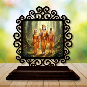 Car Desk/Table Top Rama and Lakshmana and Seetha Wooden Showpiece 3x4 Inches, Compact & Stylish Spiritual Display for Car, Home & Office (Pack of 1) (F19849) Car Desk/Table Top Rama and Lakshmana and Seetha Wooden Showpiece 3x4 Inches, Compact & Stylish Spiritual Display for Car, Home & Office (Pack of 1) (F19849)