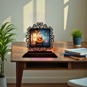 Car Desk/Table Top VyasaMaharshii Wooden Showpiece 3x4 Inches, Compact & Stylish Spiritual Display for Car, Home & Office (Pack of 1) (F19795)