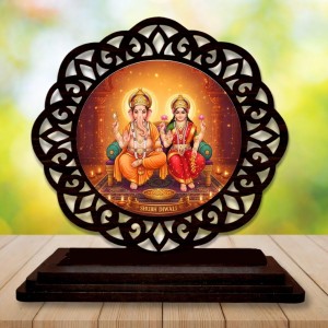 Car Desk/Table Top Lord Ganesha and Lakshmi Wooden Showpiece 3x4 Inches, Compact & Stylish Spiritual Display for Car, Home & Office (Pack of 1) (F19741) Car Desk/Table Top Lord Ganesha and Lakshmi Wooden Showpiece 3x4 Inches, Compact & Stylish Spiritual Display for Car, Home & Office (Pack of 1) (F19741)