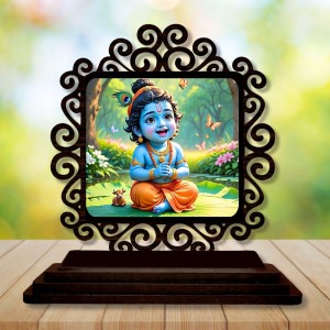 Car Desk/Table Top Little Krishna Wooden Showpiece 3x4 Inches, Compact & Stylish Spiritual Display for Car, Home & Office (Pack of 1) (F19985) Car Desk/Table Top Little Krishna Wooden Showpiece 3x4 Inches, Compact & Stylish Spiritual Display for Car, Home & Office (Pack of 1) (F19985)