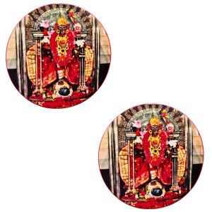Stainless Steel Round Maa Kali Fridge Magnet | Devotional & Decorative Refrigerator Magnet for Home & Office | Pack of 2 Stainless Steel Round Maa Kali Fridge Magnet | Devotional & Decorative Refrigerator Magnet for Home & Office | Pack of 2