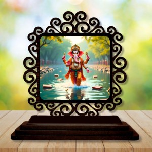 Car Desk/Table Top Lord Ganesha Wooden Showpiece 3x4 Inches, Compact & Stylish Spiritual Display for Car, Home & Office (Pack of 1) (F19801) Car Desk/Table Top Lord Ganesha Wooden Showpiece 3x4 Inches, Compact & Stylish Spiritual Display for Car, Home & Office (Pack of 1) (F19801)