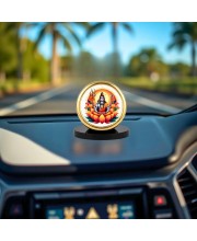 Car Desk/Table Top Lord Shiva Metal Golden Photo Stand 2x2 Inches, Compact & Stylish Spiritual Display for Car, Home & Office (Pack of 1) (F18475)
