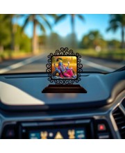 Car Desk/Table Top Lord Vishnu Wooden Showpiece 3x4 Inches, Compact & Stylish Spiritual Display for Car, Home & Office (Pack of 1) (F20008)