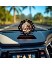 Car Desk/Table Top Lord Buddha Wooden Showpiece 3x4 Inches, Compact & Stylish Spiritual Display for Car, Home & Office (Pack of 1) (F19601)