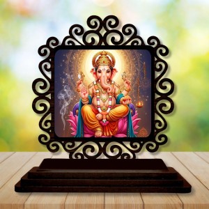 Car Desk/Table Top Lord Ganesha Wooden Showpiece 3x4 Inches, Compact & Stylish Spiritual Display for Car, Home & Office (Pack of 1) (F19976) Car Desk/Table Top Lord Ganesha Wooden Showpiece 3x4 Inches, Compact & Stylish Spiritual Display for Car, Home & Office (Pack of 1) (F19976)