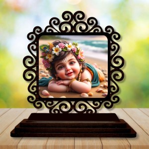 Car Desk/Table Top Little Krishna Wooden Showpiece 3x4 Inches, Compact & Stylish Spiritual Display for Car, Home & Office (Pack of 1) (F19869) Car Desk/Table Top Little Krishna Wooden Showpiece 3x4 Inches, Compact & Stylish Spiritual Display for Car, Home & Office (Pack of 1) (F19869)