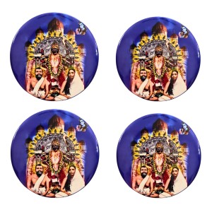 Stainless Steel Round Maa Kali with Sarada Devi & Ramakrishna Paramahansa Fridge Magnet | Devotional & Decorative Refrigerator Magnet for Home & Office | Pack of 4 Stainless Steel Round Maa Kali with Sarada Devi & Ramakrishna Paramahansa Fridge Magnet | Devotional & Decorative Refrigerator Magnet for Home & Office | Pack of 4