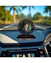 Car Desk/Table Top Jiddu Krishnamurthy Wooden Showpiece 3x4 Inches, Compact & Stylish Spiritual Display for Car, Home & Office (Pack of 1) (F19628)