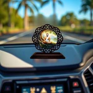 Car Desk/Table Top Ramakrishna Paramahamsa Wooden Showpiece 3x4 Inches, Compact & Stylish Spiritual Display for Car, Home & Office (Pack of 1) (F19713) Car Desk/Table Top Ramakrishna Paramahamsa Wooden Showpiece 3x4 Inches, Compact & Stylish Spiritual Display for Car, Home & Office (Pack of 1) (F19713)