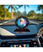 Car Desk/Table Top Rabindranath Tagore Wooden Showpiece 3x4 Inches, Compact & Stylish Spiritual Display for Car, Home & Office (Pack of 1) (F19614)