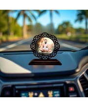 Car Desk/Table Top Ramanna Wooden Showpiece 3x4 Inches, Compact & Stylish Spiritual Display for Car, Home & Office (Pack of 1) (F19670)