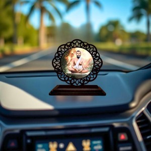 Car Desk/Table Top Ramanna Wooden Showpiece 3x4 Inches, Compact & Stylish Spiritual Display for Car, Home & Office (Pack of 1) (F19670) Car Desk/Table Top Ramanna Wooden Showpiece 3x4 Inches, Compact & Stylish Spiritual Display for Car, Home & Office (Pack of 1) (F19670)