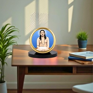 Car Desk/Table Top Nigamananda Saraswati Metal Golden Photo Stand 2x2 Inches, Compact & Stylish Spiritual Display for Car, Home & Office (Pack of 1) (F18470) Car Desk/Table Top Nigamananda Saraswati Metal Golden Photo Stand 2x2 Inches, Compact & Stylish Spiritual Display for Car, Home & Office (Pack of 1) (F18470)