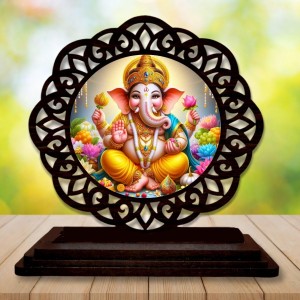 Car Desk/Table Top Lord Ganesha Wooden Showpiece 3x4 Inches, Compact & Stylish Spiritual Display for Car, Home & Office (Pack of 1) (F19589) Car Desk/Table Top Lord Ganesha Wooden Showpiece 3x4 Inches, Compact & Stylish Spiritual Display for Car, Home & Office (Pack of 1) (F19589)