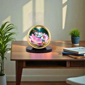 Car Desk/Table Top Little Krishna Metal Golden Photo Stand 2x2 Inches, Compact & Stylish Spiritual Display for Car, Home & Office (Pack of 1) (F18637) Car Desk/Table Top Little Krishna Metal Golden Photo Stand 2x2 Inches, Compact & Stylish Spiritual Display for Car, Home & Office (Pack of 1) (F18637)