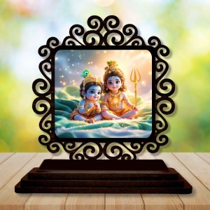 Car Desk/Table Top Little Krishna and Shiva Wooden Showpiece 3x4 Inches, Compact & Stylish Spiritual Display for Car, Home & Office (Pack of 1) (F19968) Car Desk/Table Top Little Krishna and Shiva Wooden Showpiece 3x4 Inches, Compact & Stylish Spiritual Display for Car, Home & Office (Pack of 1) (F19968)