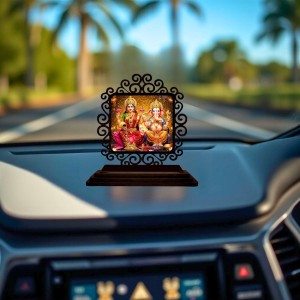 Car Desk/Table Top Lord Ganesha and Lakshmi Wooden Showpiece 3x4 Inches, Compact & Stylish Spiritual Display for Car, Home & Office (Pack of 1) (F19821) Car Desk/Table Top Lord Ganesha and Lakshmi Wooden Showpiece 3x4 Inches, Compact & Stylish Spiritual Display for Car, Home & Office (Pack of 1) (F19821)