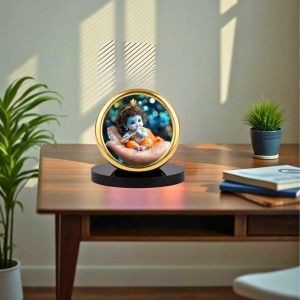 Car Desk/Table Top Little Krishna Metal Golden Photo Stand 2x2 Inches, Compact & Stylish Spiritual Display for Car, Home & Office (Pack of 1) (F18635) Car Desk/Table Top Little Krishna Metal Golden Photo Stand 2x2 Inches, Compact & Stylish Spiritual Display for Car, Home & Office (Pack of 1) (F18635)