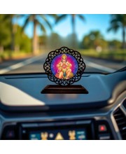 Car Desk/Table Top Lord Hanuman Wooden Showpiece 3x4 Inches, Compact & Stylish Spiritual Display for Car, Home & Office (Pack of 1) (F19606)
