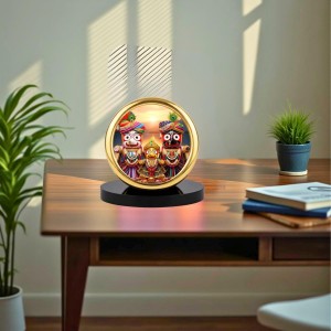 Car Desk/Table Top Lord Jagannath Metal Golden Photo Stand 2x2 Inches, Compact & Stylish Spiritual Display for Car, Home & Office (Pack of 1) (F18747) Car Desk/Table Top Lord Jagannath Metal Golden Photo Stand 2x2 Inches, Compact & Stylish Spiritual Display for Car, Home & Office (Pack of 1) (F18747)