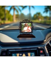 Car Desk/Table Top Sri Sri Ravi Shankar Wooden Showpiece 3x4 Inches, Compact & Stylish Spiritual Display for Car, Home & Office (Pack of 1) (F19778)