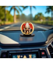 Car Desk/Table Top Maa Kali Metal Golden Photo Stand 2x2 Inches, Compact & Stylish Spiritual Display for Car, Home & Office (Pack of 1) (F18485)
