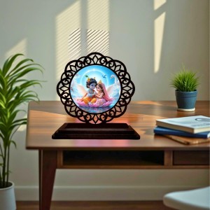 Car Desk/Table Top Radha Krishna Wooden Showpiece 3x4 Inches, Compact & Stylish Spiritual Display for Car, Home & Office (Pack of 1) (F19752) Car Desk/Table Top Radha Krishna Wooden Showpiece 3x4 Inches, Compact & Stylish Spiritual Display for Car, Home & Office (Pack of 1) (F19752)