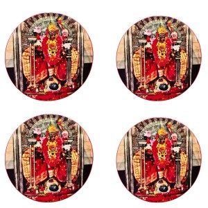 Stainless Steel Round Maa Kali Fridge Magnet | Devotional & Decorative Refrigerator Magnet for Home & Office | Pack of 4 Stainless Steel Round Maa Kali Fridge Magnet | Devotional & Decorative Refrigerator Magnet for Home & Office | Pack of 4