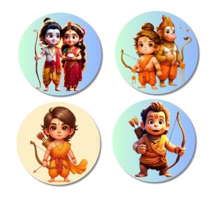 Krishna, Radha, and Ganesha. Fridge Magnets 4 Piece Set | 3 Inch Round Wall Fridge Decor (F22755) Krishna, Radha, and Ganesha. Fridge Magnets 4 Piece Set | 3 Inch Round Wall Fridge Decor (F22755)