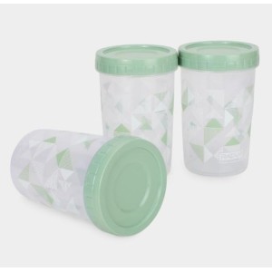 1 Litre Plastic Storage Container Set of 3 | Airtight Multipurpose Kitchen Containers for Dry Fruits, Snacks, Pulses, Sugar, Tea & Grocery Storage | BPA-Free Transparent Food Storage Jars