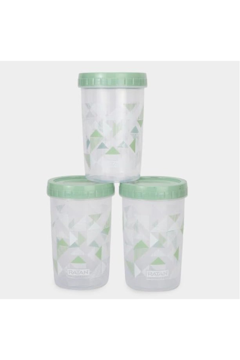 1 Litre Plastic Storage Container Set of 3 | Airtight Multipurpose Kitchen Containers for Dry Fruits, Snacks, Pulses, Sugar, Tea & Grocery Storage | BPA-Free Transparent Food Storage Jars