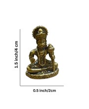 Mini Brass Murti Idol for Home DÃ©cor & Meditation | Handmade Antique Finish Brass Statue for Pooja Room, Office Desk & Spiritual Gift | Small Decorative Showpiece (Hanuman)