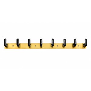 8 Hook Wall Mounted Coat & Towel Hanger Rack | Stainless Steel Heavy Duty Multipurpose Hook Rail | Bathroom, Kitchen, Bedroom & Entryway Organizer | Includes 4 Mounting Screws | Gold & Black