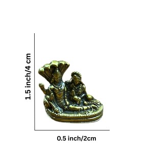 Mini Brass Murti Idol for Home DÃ©cor & Meditation | Handmade Antique Finish Brass Statue for Pooja Room, Office Desk & Spiritual Gift | Small Decorative Showpiece (Laxmi & Narayan)