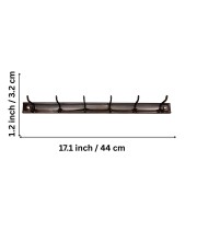 Wall Mounted Clothes Hanger Rack with 6 Hooks | Heavy Duty Metal Wall Hanger for Clothes, Towels, Bags, Keys & Accessories | Space Saving Wall Organizer for Home, Bedroom, Bathroom & Office