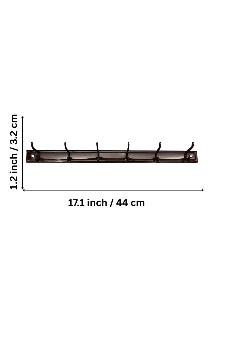 Wall Mounted Clothes Hanger Rack with 6 Hooks | Heavy Duty Metal Wall Hanger for Clothes, Towels, Bags, Keys & Accessories | Space Saving Wall Organizer for Home, Bedroom, Bathroom & Office