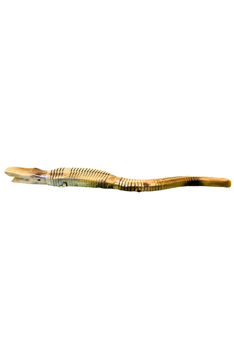 Handcrafted Wooden Crocodile Showpiece | Traditional Wooden Animal Figurine for Home DÃ©cor, Office Desk, Shelf Decoration & Gift Item | Decorative Wooden Craft (Pack of 1)