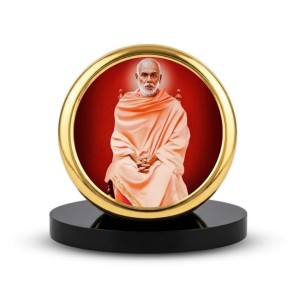 Car Dashboard/Table Top Sree Narayana Guru Metal Golden Photo Stand 2x2 Inches, Compact & Stylish Spiritual Display For Car, Home & Office (Pack Of 1) (F24560)